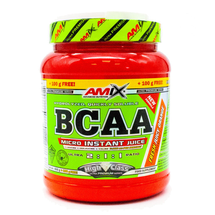  Jus instantané aux acides aminés BCAA – Amix™ & BCAA JUS INSTANTANÉ 500 GR Orange