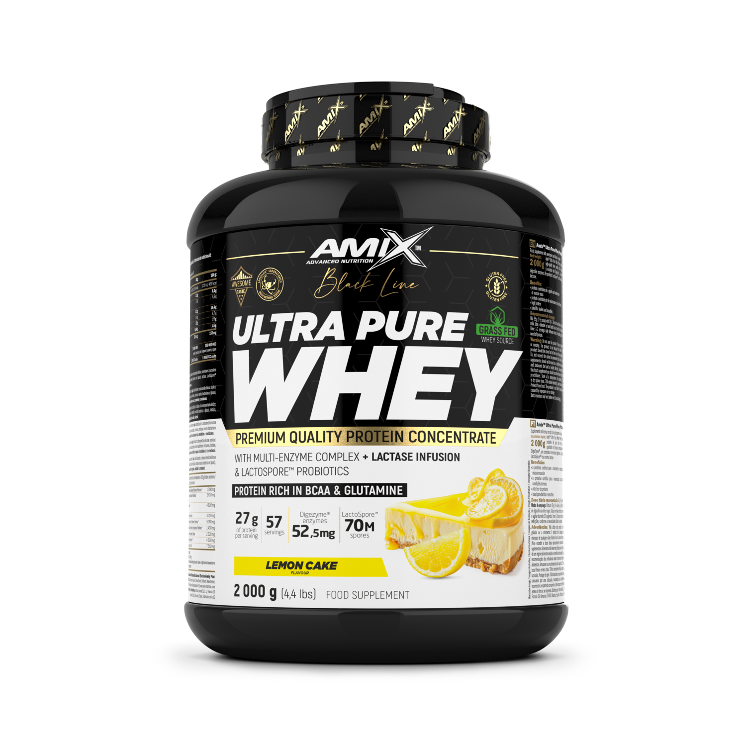  Protéine de lactosérum ultra pure Amix™ Black 2000 g - Citron
