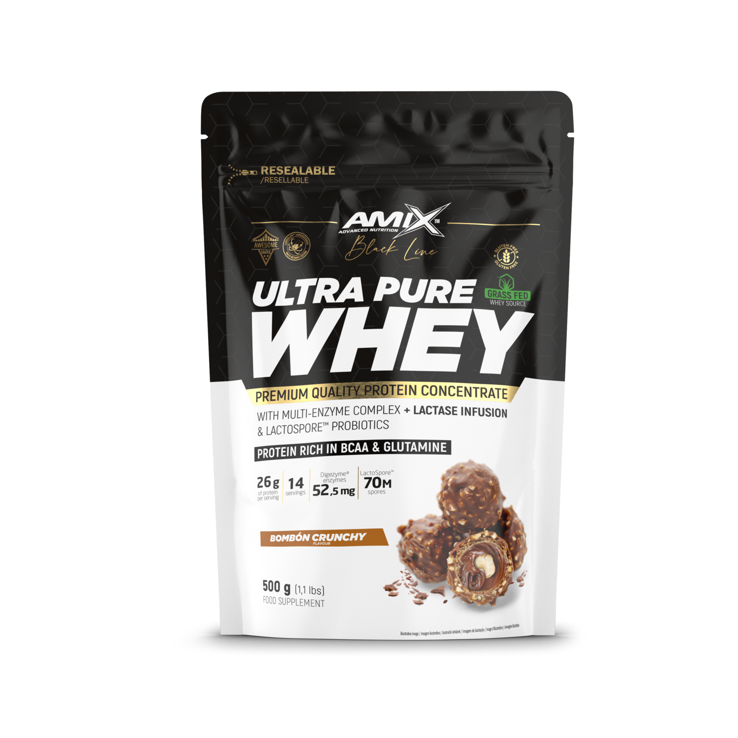  Protéine de lactosérum ultra pure Amix™ Black 500 g - Chocolat croustillant