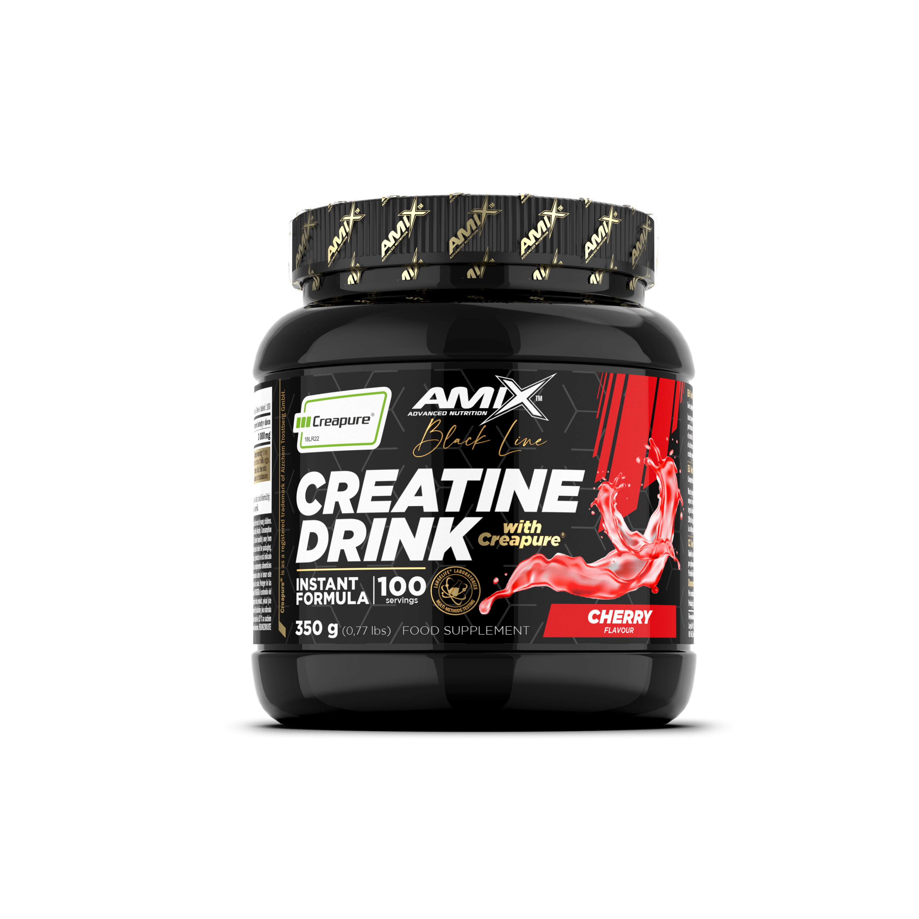  Boisson en poudre à la créatine Creapure - Black Line & Amix™ Boisson en poudre à la créatine Creapure® 350 g Cerise
