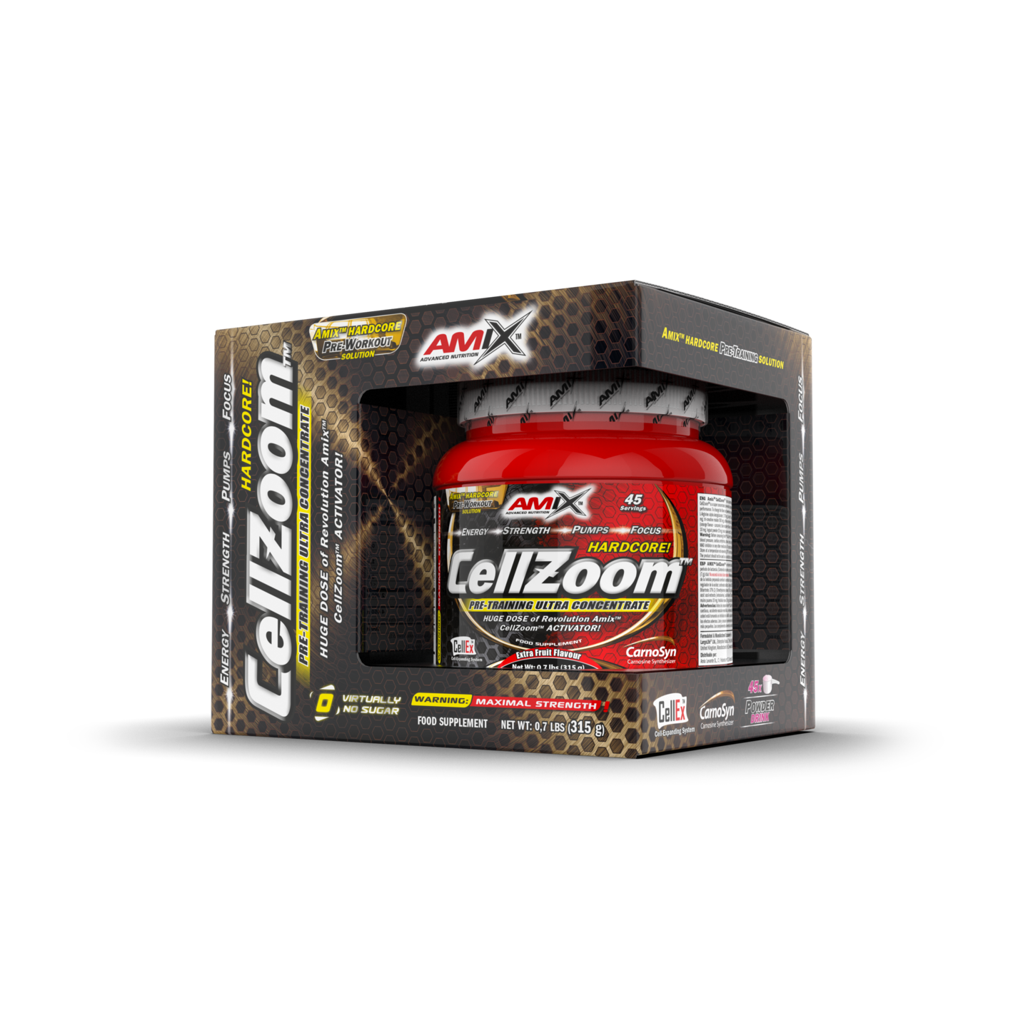  Pré-entraînement CellZoom – Amix™ & CELLZOOM 315 GR Punch aux fruits & CELLZOOM 315 GR Framboise bleue