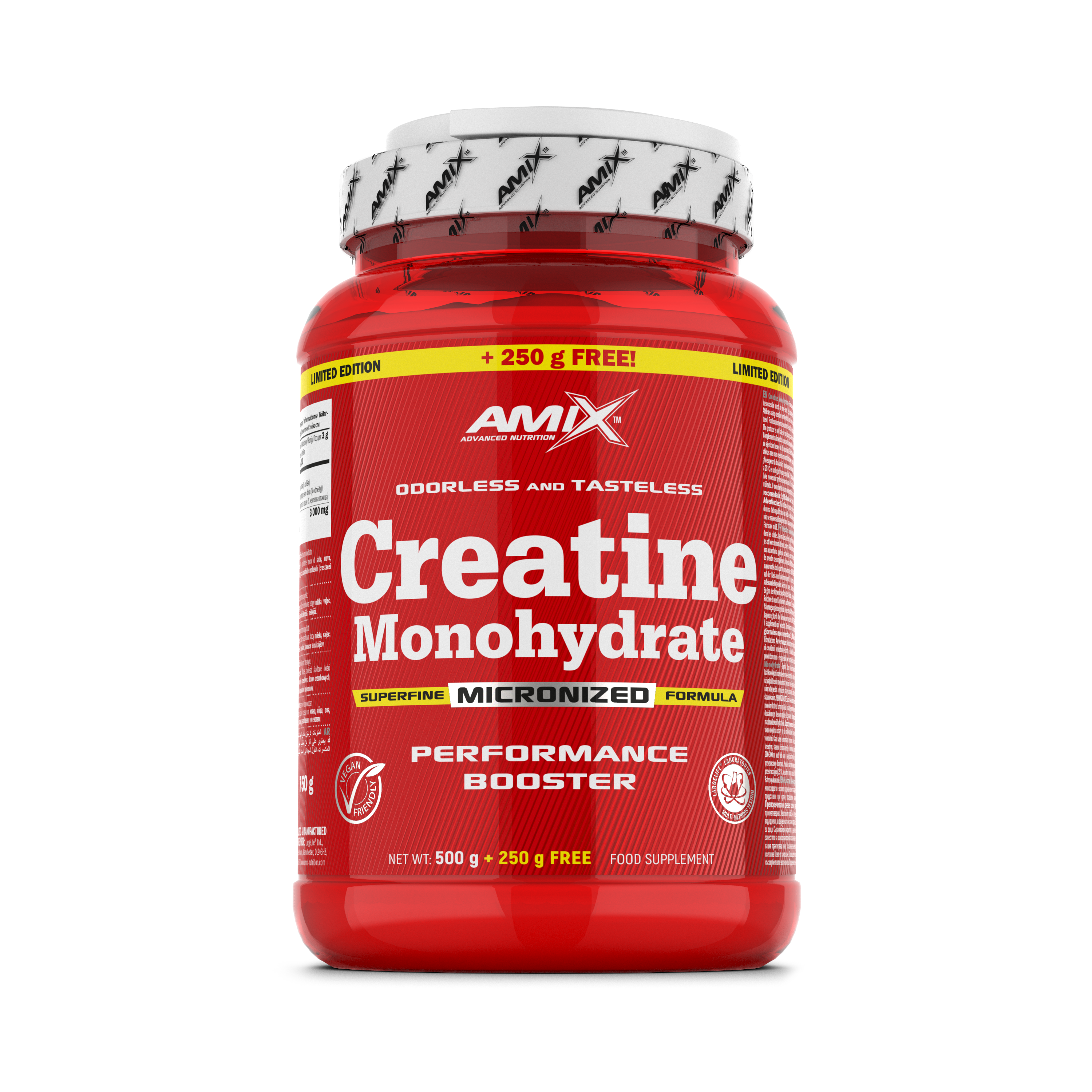  Créatine monohydrate 500 g + 250 g gratuits – Amix™