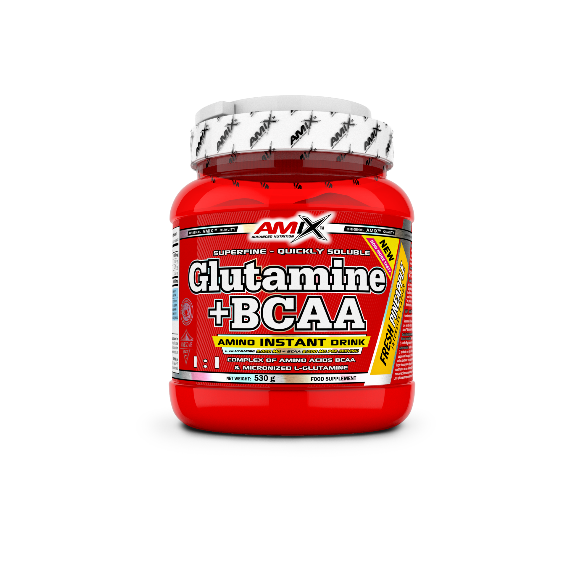 Boisson aux acides aminés Glutamine + BCAA – Amix™ & GLUTAMINE+BCAA 530 GR Ananas